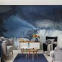 Abstract Dark Blue Brush Wallpaper Mural