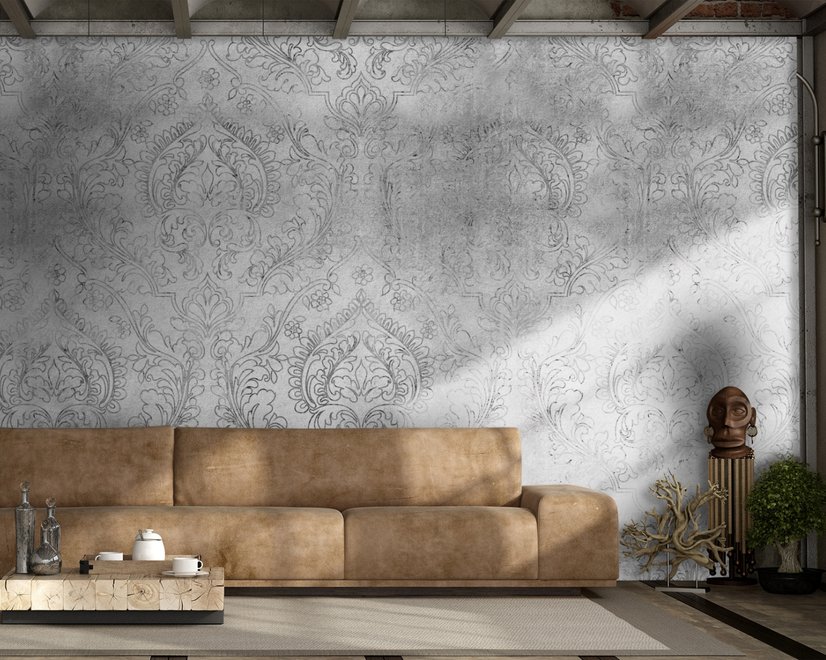 Papier peint panoramique Baroque Style Damask Art Grunge