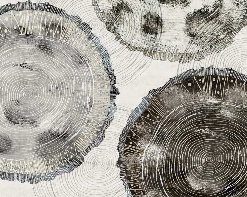 Watercolor Abstract Round Art Wallpaper Mural
