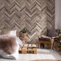 Natural Wood Texture Effect Chevron Wallpaper Mural