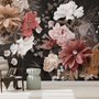 Papier peint panoramique floral foncé réaliste
