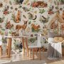 Nursery Watercolor Cute Forest Animals Pattern Wallpaper Mural