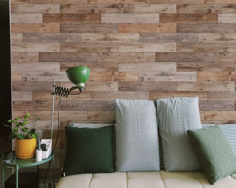 Reclaimed Wood Panel Look Wallpaper Mural