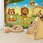 3D Look King Lion and Wild Animals Wallpaper Mural