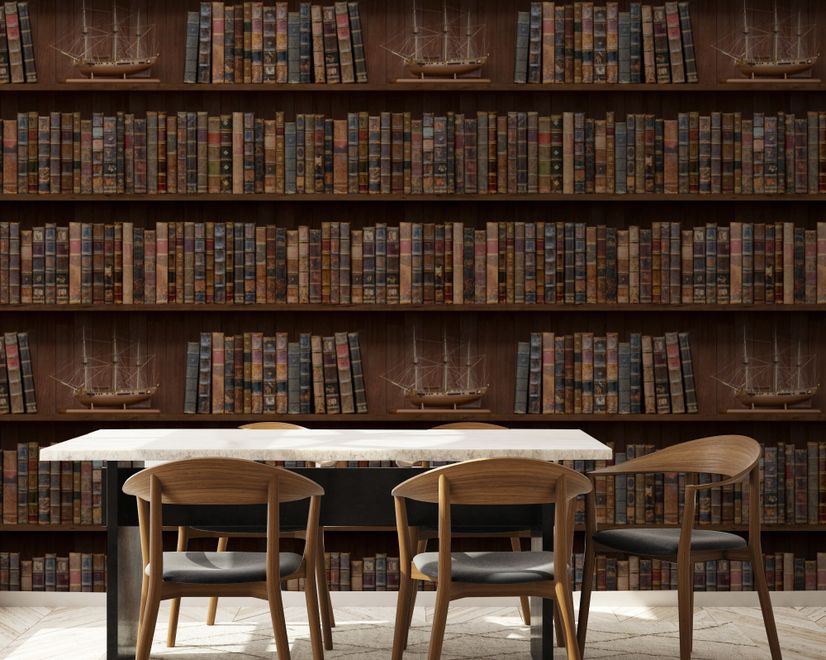 Vintage Library Wallpaper Mural