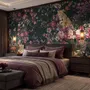Dark Leopard Floral Garden Botanical Wallpaper Mural