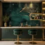 Modern Dark Abstract Veined Marble Wallpaper Mural