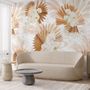 Neutrale Boho-Pflanzen mit Palmenblatt Fototapete