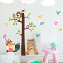 Kids Cute Fox and Bear and Cartoon Tree with Little Birds Wall Decal Sticker