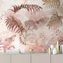 Pink Leaf and Blossom Wallpaper Mural