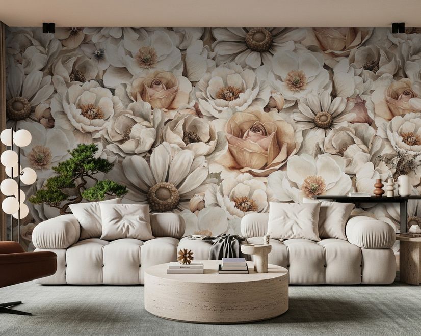 Romantic Garden Bloom Floral Wallpaper