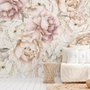 Papier peint panoramique de la chambre d'enfant Pastel Pivoine Aquarelle Floral Pour Filles