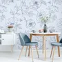 Poppy Drawing Floral Wallpaper Mural