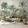 Watercolor Vintage Tropical Forest Wallpaper Mural