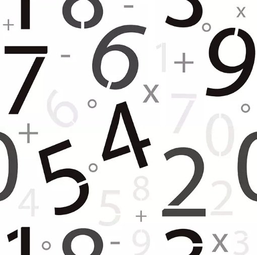 Papier peint panoramique des nombres de mathématiques