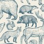 Papier peint dessin animal nordique enfants