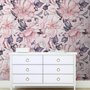 Fototapete mit Aquarell-Rosa-Blumenmuster