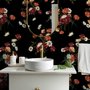 Chinese Red Floral Wallpaper Mural