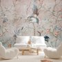Papier peint panoramique Chinoiserie Fleur de Pivoine avec Oiseaux Chinois