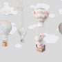 Papier peint petites montgolfières et nuages