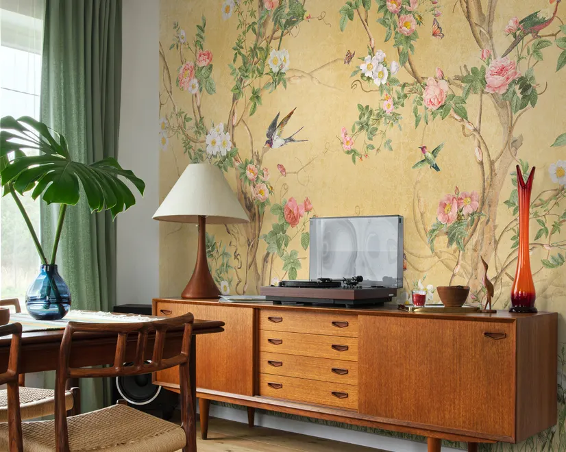 Chinoiserie Peony Tree Wallpaper Mural