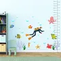 Kinder Cartoon Meer Unterwasser mit Fischmann Wandtattoo