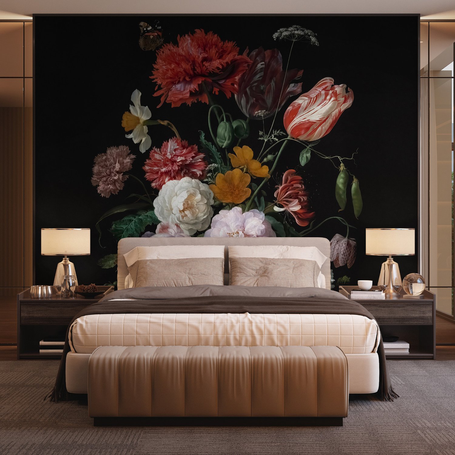Dutch Florals Still Life Flowers in Vase Wallpaper Mural - Peel and Stick