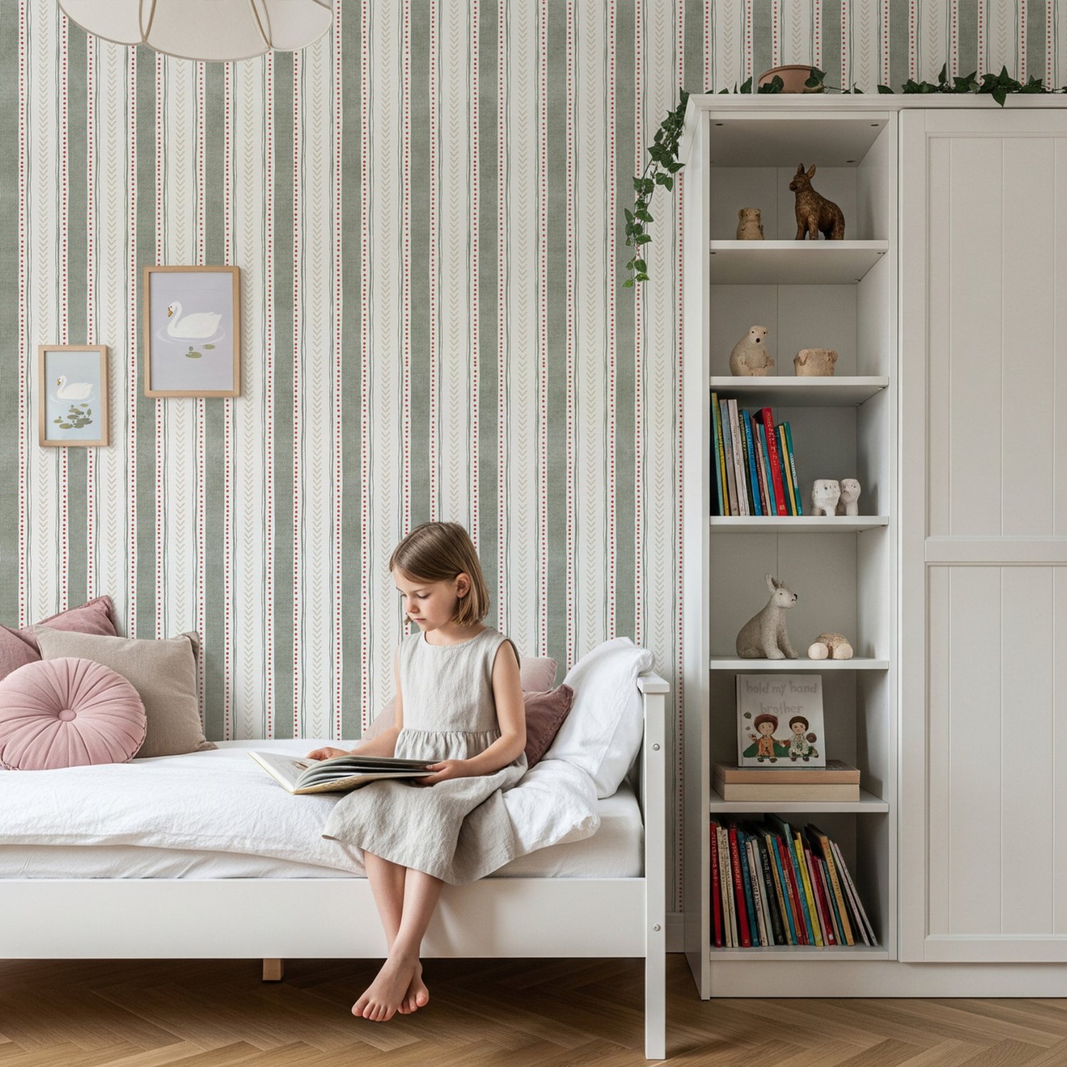 Playful Nursery Stripe Lines Wallpaper Mural - Peel and Stick