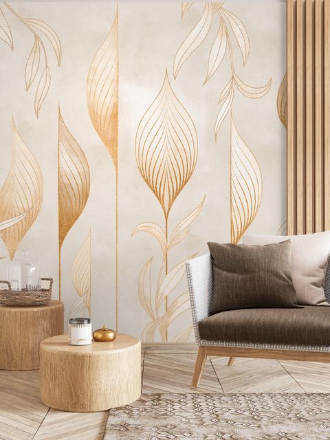 Papier peint lignes art géométrique boho