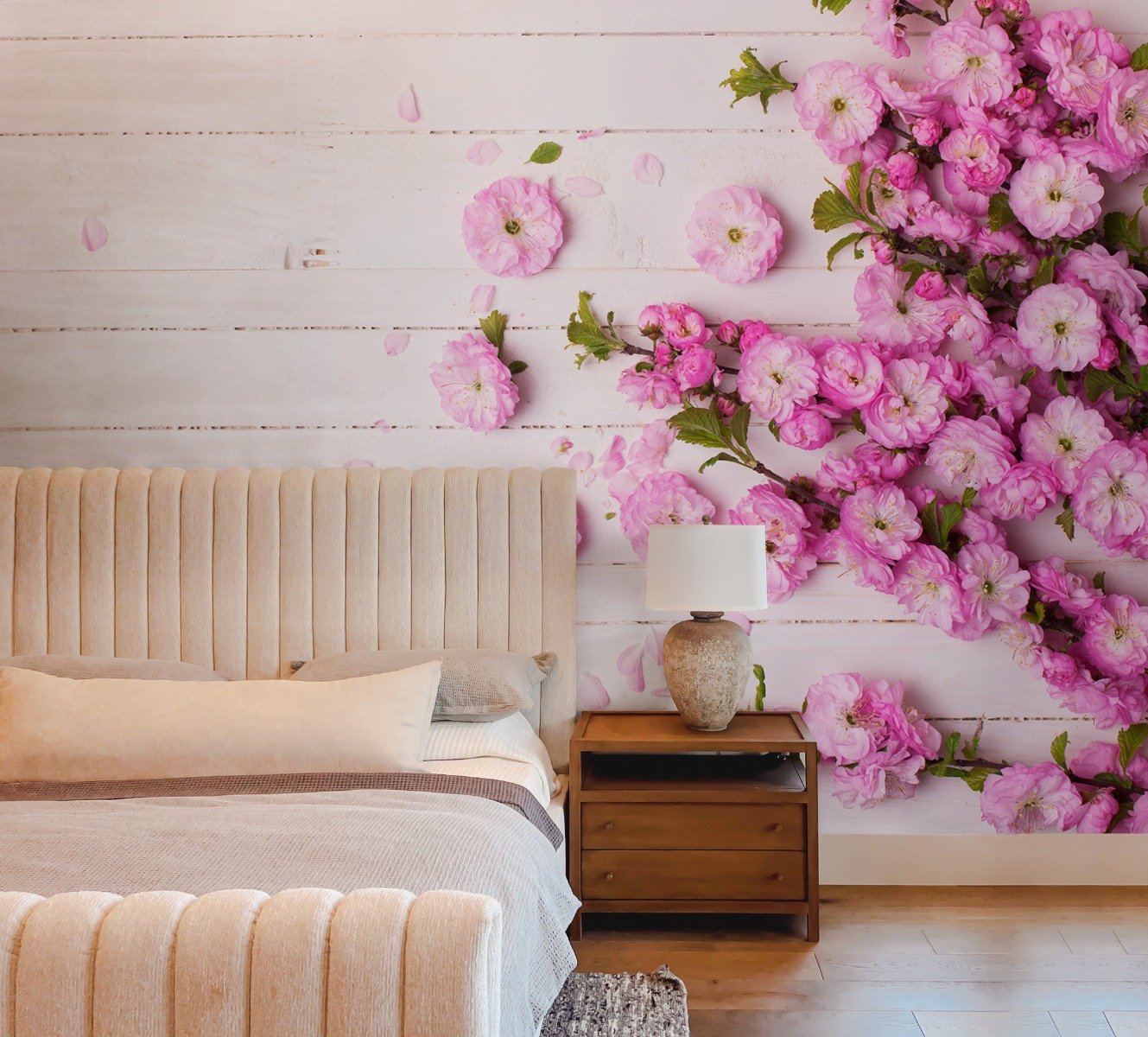 Pink Peony Floral Wallpaper Mural - Peel and Stick