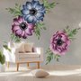 Aquarelle bleu foncé rouge anémone fleurs Stickers muraux Sticker