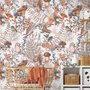 Papier peint panoramique aquarelle mignons enfants animaux dans la forêt