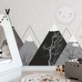 Papier peint paysage lune montagne mignon garçons enfants