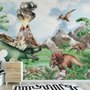 Papier peint dinosaure avec trex monde jurassique pour enfants