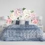 Blue Pink Peony Floral Bouqet Wall Decal Sticker