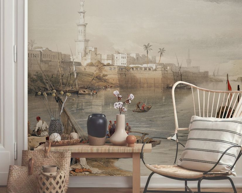 Seashore in Rural Life Historical Art Wallpaper Mural