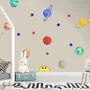 Colorful Planets and Happy Sun with Stars Wall Decal Sticker