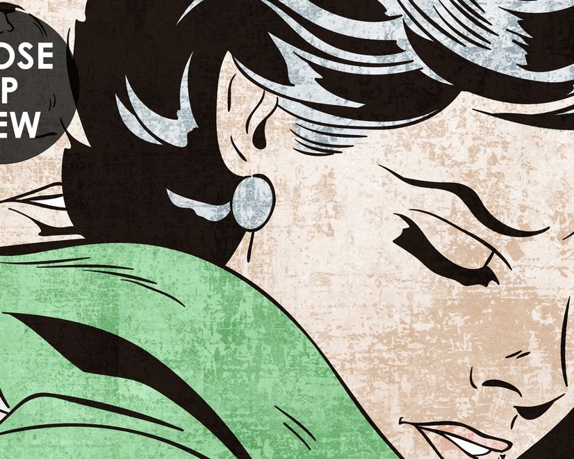 Retro Pop Art Comic Faces Fototapete