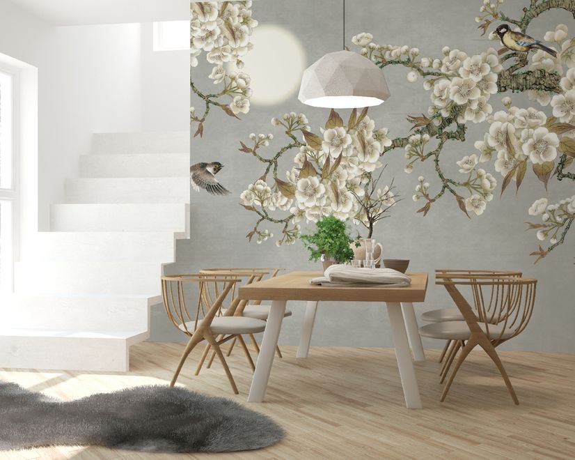 White Plum Blossom Wallpaper Mural