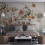 Fototapete mit Vintage Orange Braun Blumen