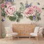 Vintage Pastellrosa Blumen Fototapete
