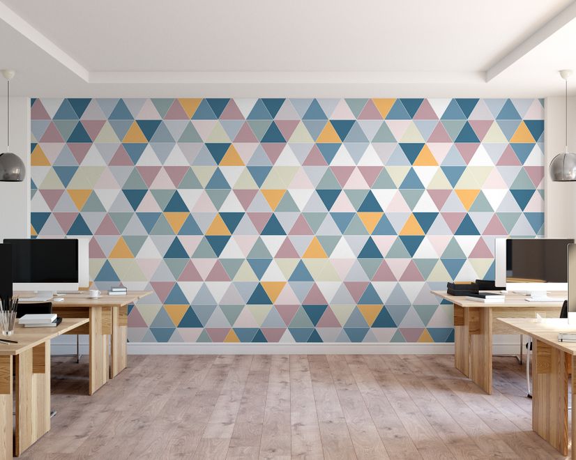 Geometric Style Colorful Triangle Wallpaper Mural