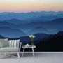 Mountain Silhouette at Sunset Wallpaper Mural