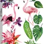 Tropical Protea Floral with Flamingo Wall Decal Sticker