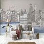 London Charcoal Drawing City Wallpaper Mural