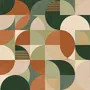 Retro Abstract Geometric Shapes Wallpaper Mural