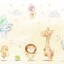 Kids Nursery Safari Animals Playing Wallpaper Mural