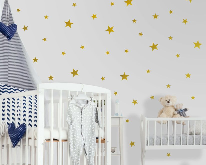 Metallic Gold Little Stars Wall Decal Sticker