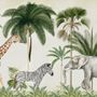 Papier peint animaux tropicaux sauvages avec palmiers pour enfants