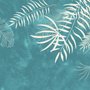 Papier peint panoramique blanc de feuilles tropicales